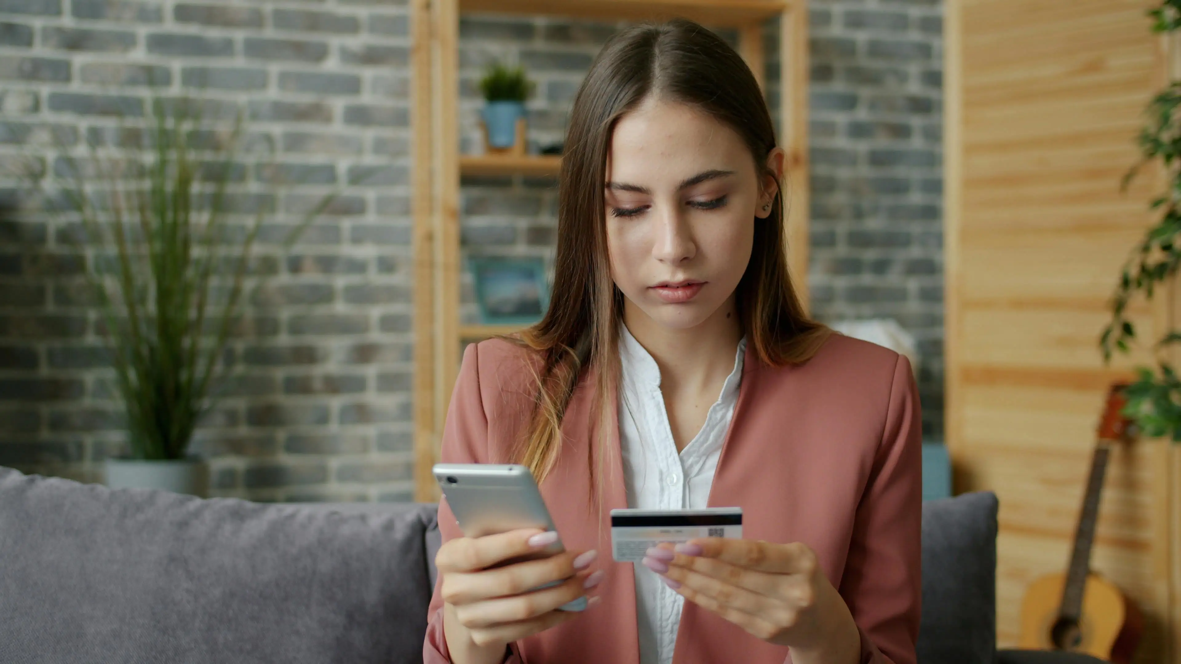 Women pay with credit card